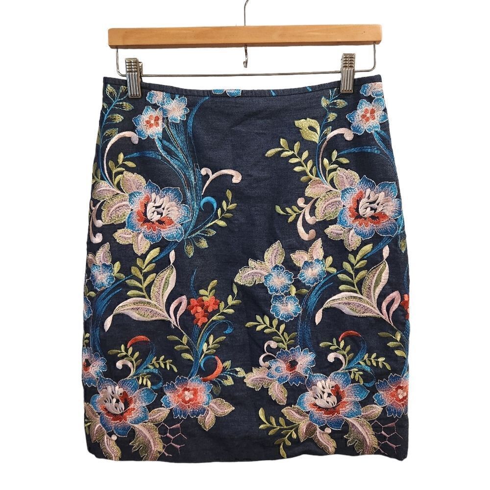 New Tahari ASL floral garden embroidered pencik skirt  6P - Picture 2 of 5